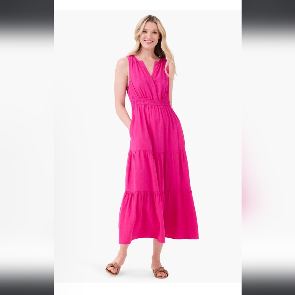 NWT Nic + Zoe Rumba Linen Daydream Dress- Wild Pink- Sizes Small, Medium And XL